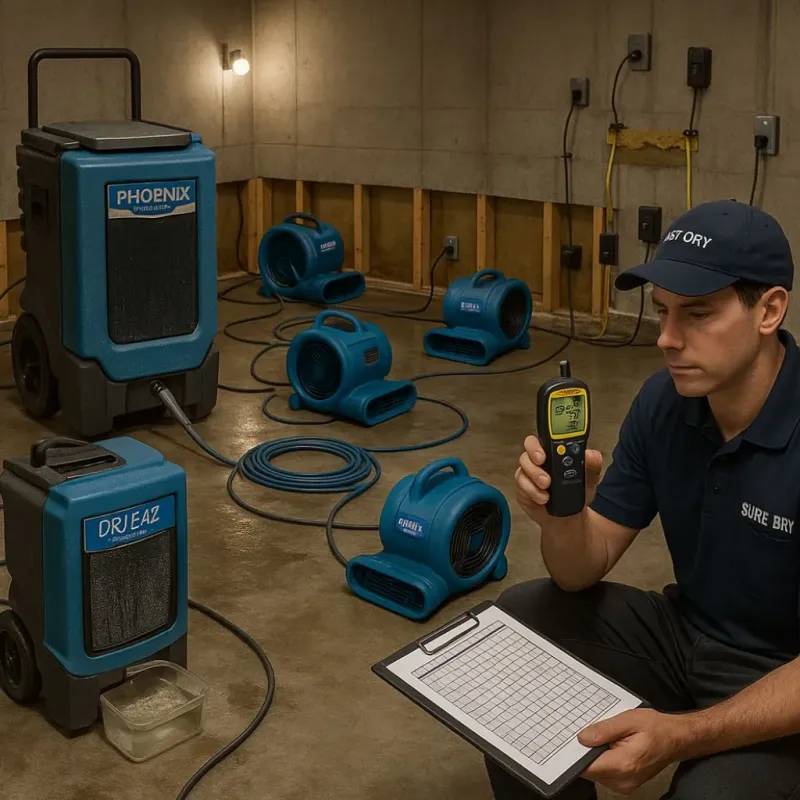 Structural Drying and Dehumidification process in Groveville, NJ